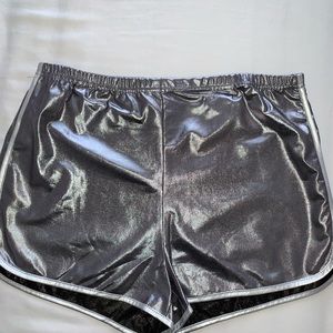 High Rise Metallic Shorts